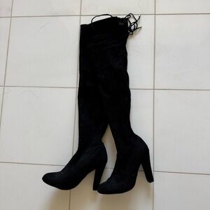 Steve Madden Gorgeous Black Over the Knee Boots